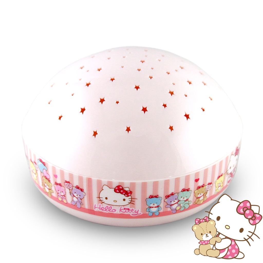 Hello Kitty 圓形投影夜燈(3xLED投影顏色+自動轉色)
