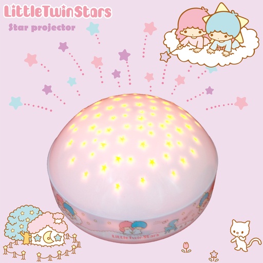 [STR8857B] Little Twin Stars 圓形投影夜燈(3xLED投影顏色+自動轉色)