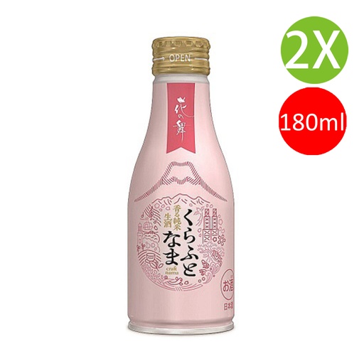 [VinoB54x2] 2X 日本製 花之舞 飄香純米生清酒 180ml x 2[4964232323213] (包裝隨機)