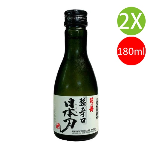 [VinoB63x2] 2X 日本製 花之舞 純米吟釀日本刀清酒 180ml x2 [4964232318110] (包裝隨機)